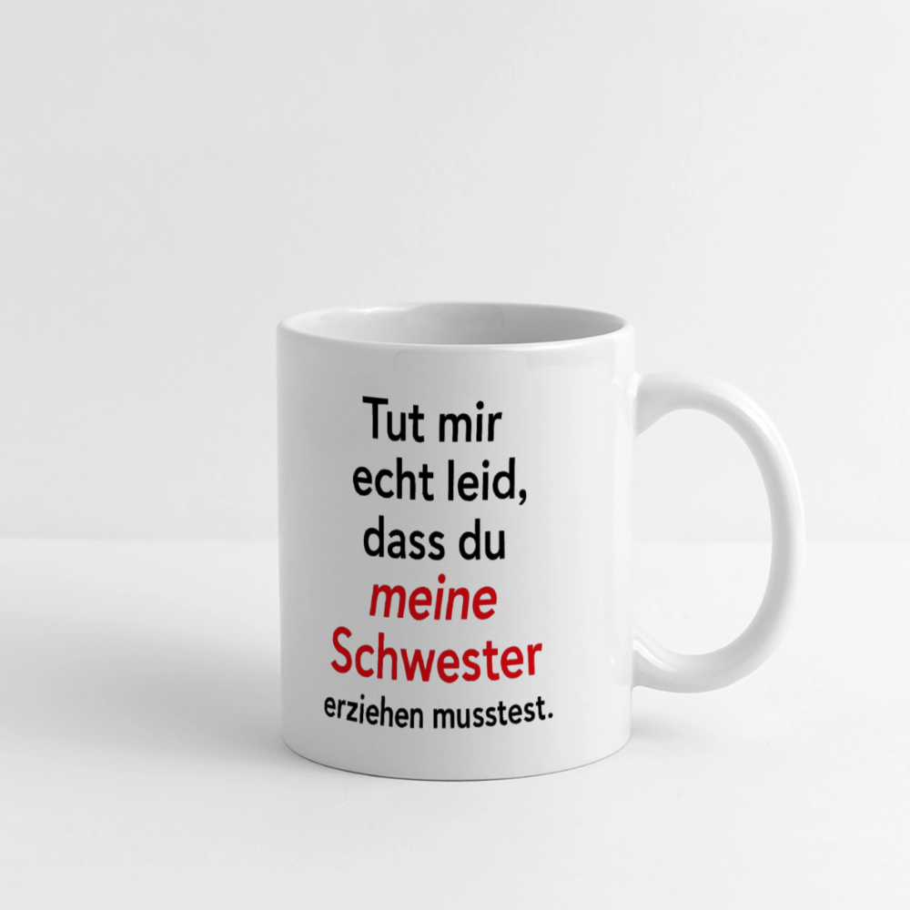 Keramiktasse - Problemkind (Schwester) - Weiß